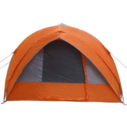 тунелна палатка с покрив Сив и оранжев 410 x 285 x 198 см тафта