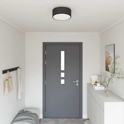 Таванна лампа Черно 30 x 13.5 см текстил