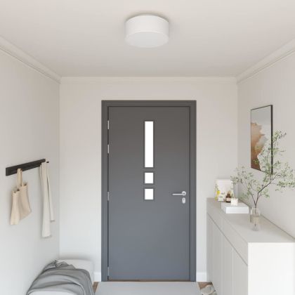 Таванна лампа Бяло 30 x 13.5 см текстил