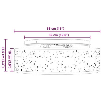 Таванна лампа Таупе 38 x 13.5 см текстил