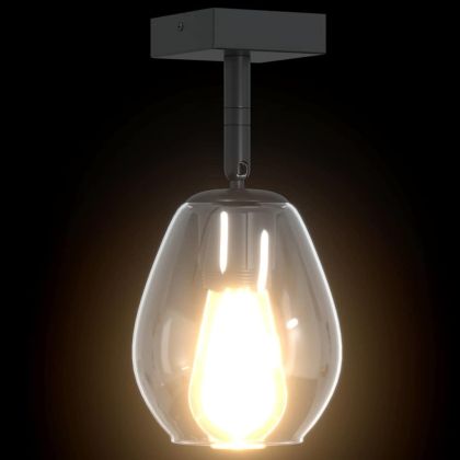 Таванен спот Черно 13 x 13 x 26 см Стъкло и метал