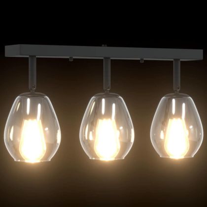 Таванен спот Черно 54 x 13 x 26 см Стъкло и метал