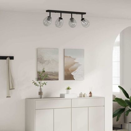 Таванен спот Черно 70 x 13 x 26 см Стъкло и метал