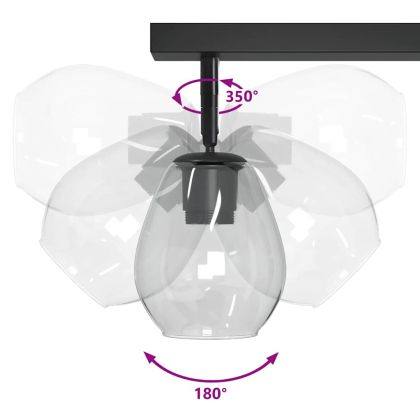 Таванен спот Черно 110.5 x 13 x 26 см Стъкло и метал