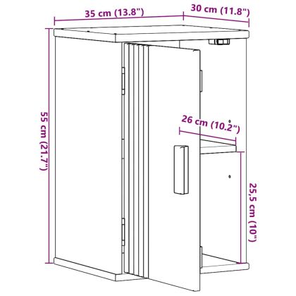 Шкаф за баня с рафт със съхранение Olden Кафяво 35 x 30 x 55 см