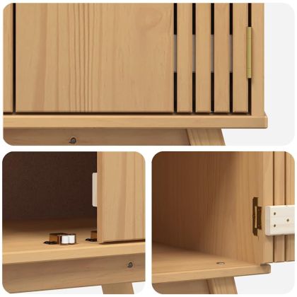 Мивка с шкаф с рафт с врата Olden Кафяво 114 x 43 x 73.5 см