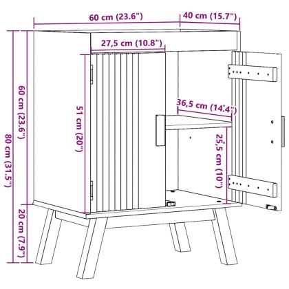 Мивка с шкаф с рафт с врата Olden Кафяво 114 x 43 x 73.5 см