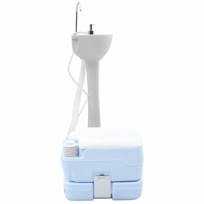 Къмпинг тоалетна 2 pcs Синьо и бяло