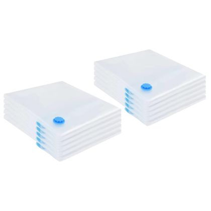 Вакуумни торби за съхранение 10 pcs Прозрачен и син 100 x 80 cm