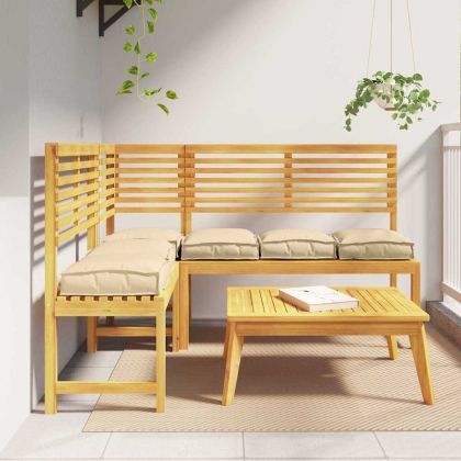 Възглавница за палетна седалка 6 pcs Бежово 40 x 40 x 8 см