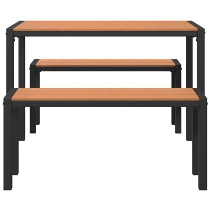 Комплект за хранене в градината 3 pcs Кафяво Стомана