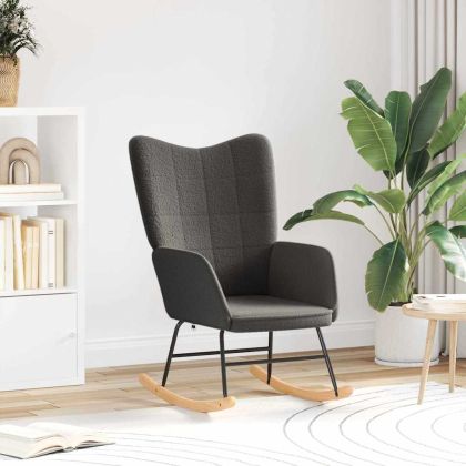 Люлеещ се стол Тъмен сив Тъкан Шерпа