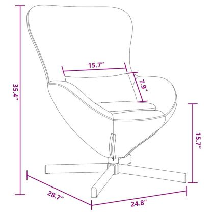 Стол яйце Светлосиво 63 x 73 x 90 см Кадифе