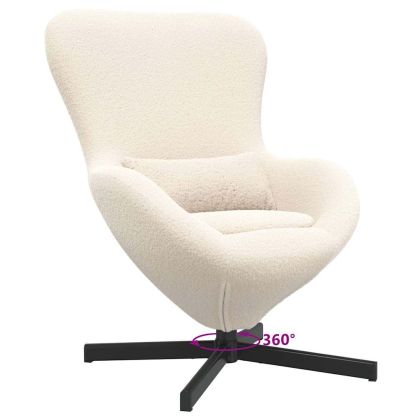 Стол яйце Крем 63 x 73 x 90 см текстил