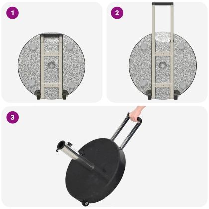 Основа за чадър Черно 45 x 45 x 37.5 см Гранит