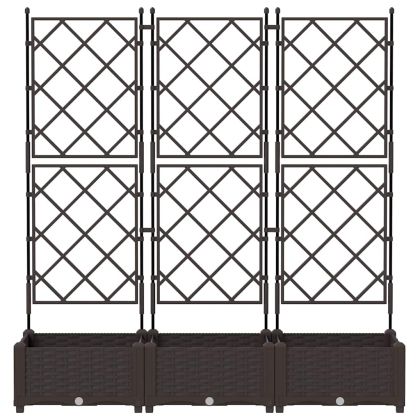 Градинска саксия 3 pcs Кафяво 120 x 40 x 125,5 см Стомана