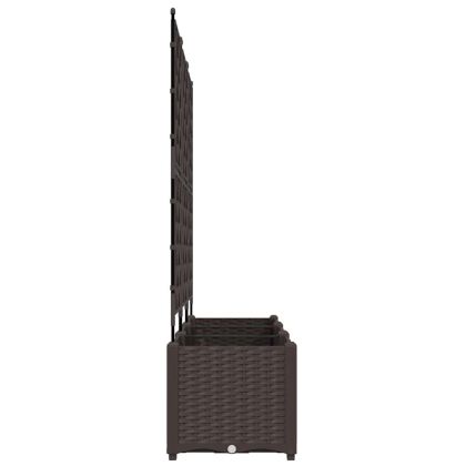 Градинска саксия с решетка 3 pcs Кафяво 120 x 40 x 143 см ПП