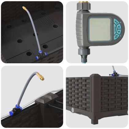 Градински саксии Кафяво 160 x 40 x 22 см Стомана