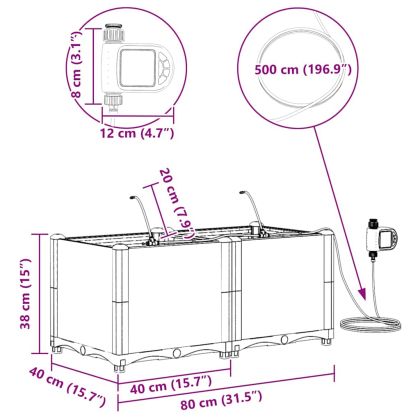 Градинска саксия 2 pcs Кафяво Стомана