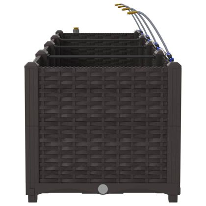 Градински саксии Кафяво 120 x 40 x 37.5 см Стомана