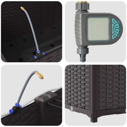 Градински саксии Кафяво 160 x 40 x 37.5 см Стомана