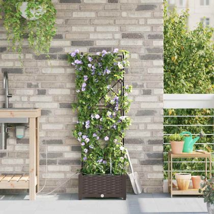 Градински саксии Кафяво 40 x 40 x 126 см Стомана