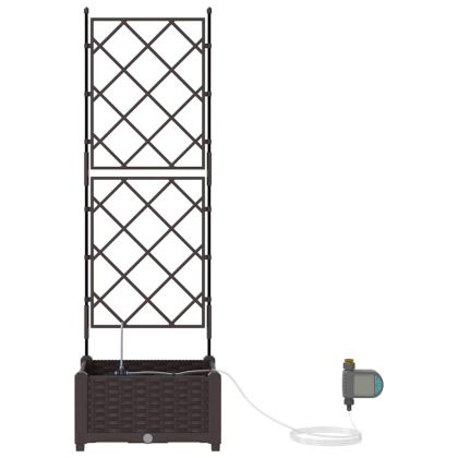 Градински саксии Кафяво 40 x 40 x 126 см Стомана