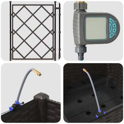 Градински саксии Кафяво 40 x 40 x 126 см Стомана