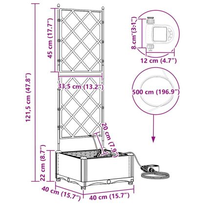 Градински саксии Кафяво 40 x 40 x 126 см Стомана