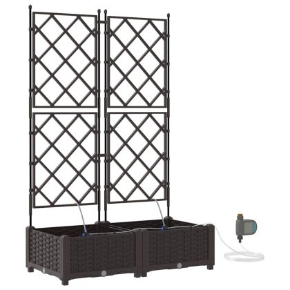 Градинска саксия 2 pcs Кафяво Стомана