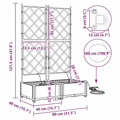 Градинска саксия 2 pcs Кафяво Стомана