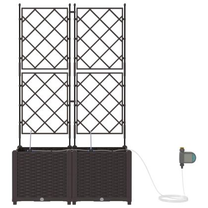 Градинска саксия 2 pcs Кафяво Стомана