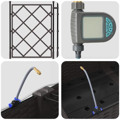 Градински саксии Кафяво 120 x 40 x 126 см Стомана