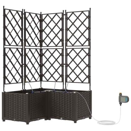 Градински саксии Кафяво 80 x 80 x 142 см Стомана