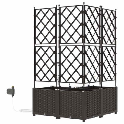 Градински саксии Кафяво 80 x 80 x 142 см Стомана