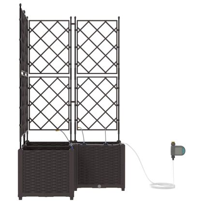 Градински саксии Кафяво 80 x 80 x 142 см Стомана