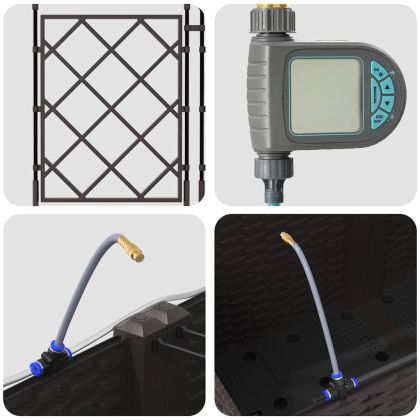 Градински саксии Кафяво 80 x 80 x 142 см Стомана