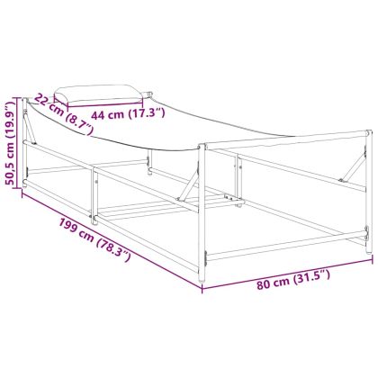 Шезлонг Антрацит 200 x 74 x 73 см Текстилен и стомана