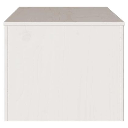 Масичка за кафе Drammen Бяло 99 x 55 x 45 см Борово дърво масив