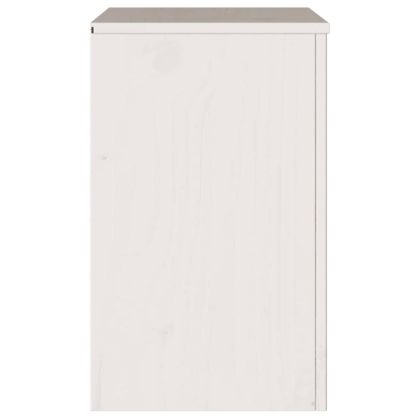 Нощен шкаф Drammen Бяло 45 x 35 x 56 см Борово дърво масив