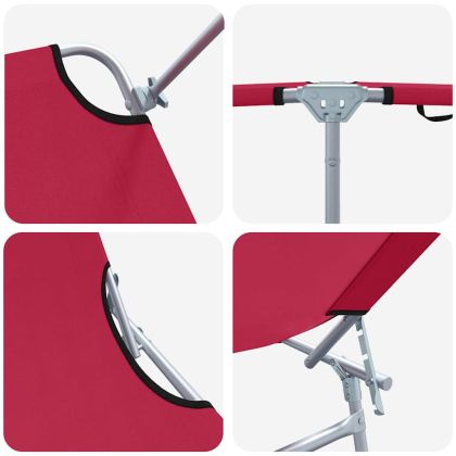 Шезлонг 2-човек 2 pcs Червено 58 x 188 x 77см текстил