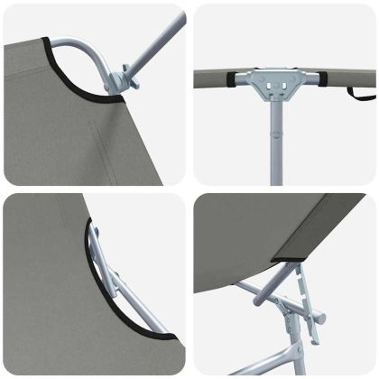 Шезлонг 2 pcs Сив 58 x 188 x 77см Полиестер