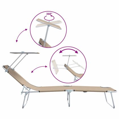 Шезлонг 2-човек 2 pcs Таупе 58 x 188 x 77см текстил