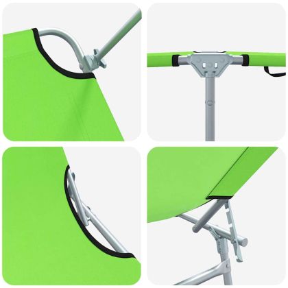 Шезлонг 2-човек 2 pcs Зелен 58 x 188 x 77см текстил