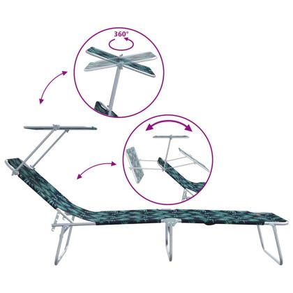 Шезлонг 2-човек 2 pcs Зелен 58 x 188 x 77см текстил