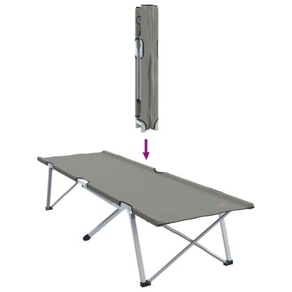 Сгъваемо къмпинг легло Сив 62 x 194 x 42 см Оксфордска тъкан