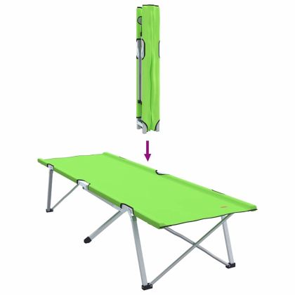 Сгъваемо къмпинг легло 2 pcs Тъмнозелено 62 x 194 x 42 см