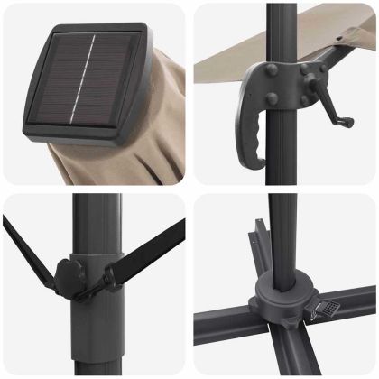 Рома Парасол Таупе 286 x 285 x 270 см Алуминий и полиестер