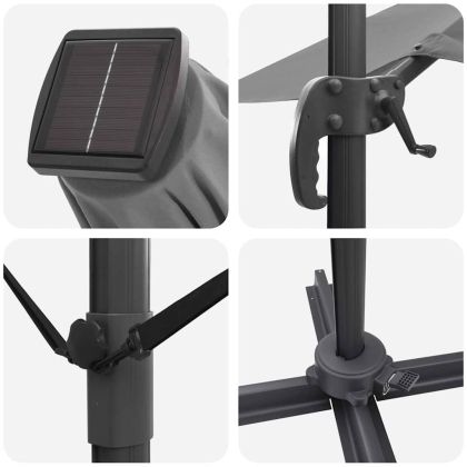 Чадър Рома с ветрило Антрацит и черен 352 x 251 x 265 см