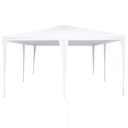 Парти шатър Бяло 400 x 400 x 266 см Полиестер и стомана